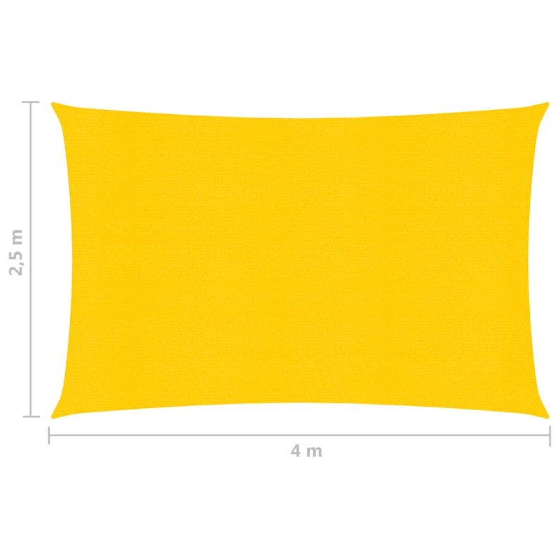 vidaXL Toldo de vela HDPE amarrilo 160 g/m² 2,5x4 m vidaXL Toldo de vela HDPE amarrilo 160 g/m² 2,5x4 m