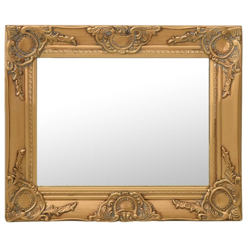 vidaXL Espejo de pared estilo barroco dorado 50x40 cm