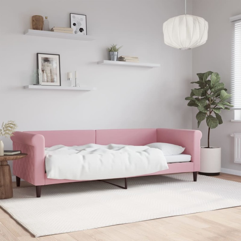 vidaXL Sofá cama terciopelo rosa 80x200 cm