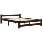 vidaXL Estructura de cama madera maciza pino marrón oscuro 180x200 cm