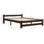 vidaXL Estructura de cama madera maciza pino marrón oscuro 180x200 cm