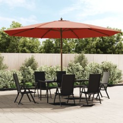 vidaXL Sombrilla de jardín con poste de madera terracota 400x273 cm
