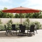 vidaXL Sombrilla de jardín con poste de madera terracota 400x273 cm