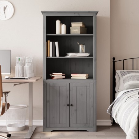 vidaXL Librería BODO madera maciza de pino gris 80x40x172 cm