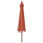 vidaXL Sombrilla de jardín con poste de madera terracota 400x273 cm