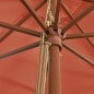 vidaXL Sombrilla de jardín con poste de madera terracota 400x273 cm