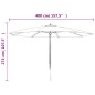 vidaXL Sombrilla de jardín con poste de madera terracota 400x273 cm