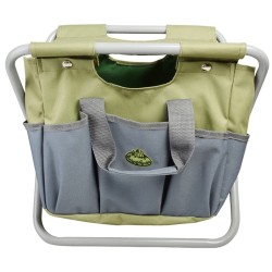 Esschert Design Bolso de herramientas de jardín taburete gris GT85