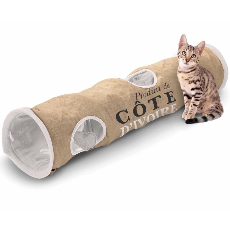 D&D Túnel para gatos Cote d'Ivoire 25x120cm marrón y blanco 434/436448 D&D Túnel para gatos Cote d'Ivoire 25x120cm marrón y blanco 434/436448
