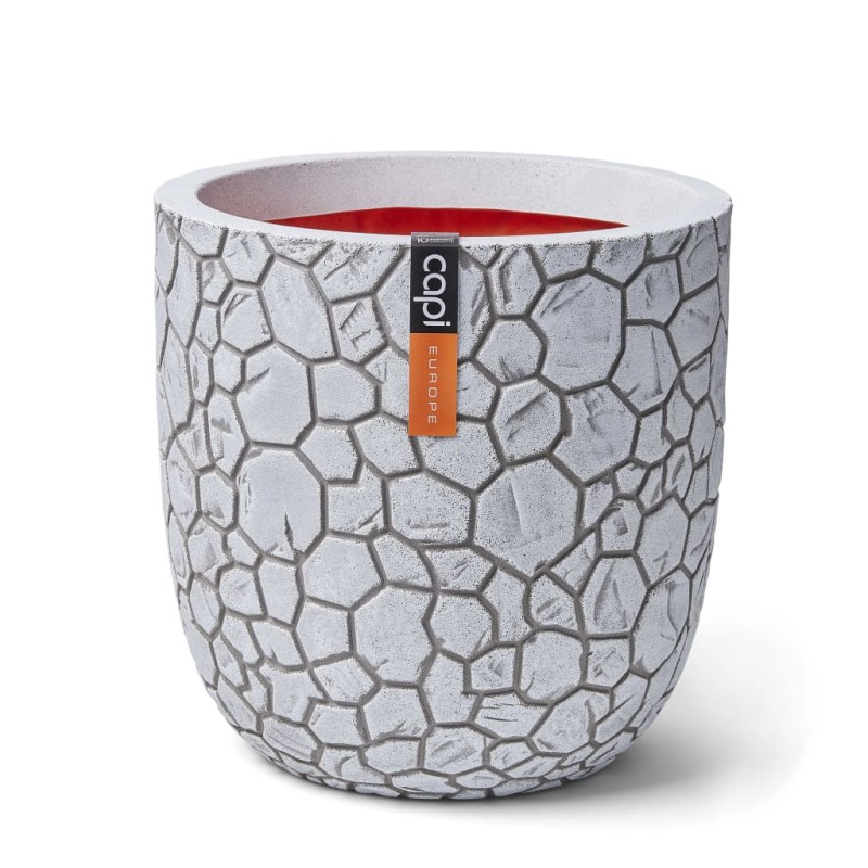 Capi Macetero ovalado Clay gris marfil 43x41 cm Capi Macetero ovalado Clay gris marfil 43x41 cm
