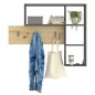 FMD Perchero de pared 4 compartimentos abiertos gris antracita y roble FMD Perchero de pared 4 compartimentos abiertos gris antracita y roble