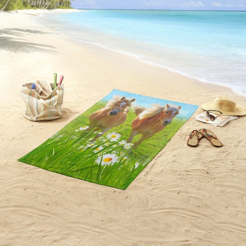 Good Morning Toalla de playa HORSES multicolor 75x150 cm Good Morning Toalla de playa HORSES multicolor 75x150 cm