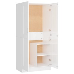 vidaXL Armario madera contrachapada blanco brillante 82,5x51,5x180 cm