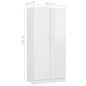 vidaXL Armario madera contrachapada blanco brillante 82,5x51,5x180 cm vidaXL Armario madera contrachapada blanco brillante 82,5x51,5x180 cm