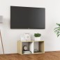 vidaXL Mueble para TV madera contrachapada blanco y roble 72x35x36,5cm vidaXL Mueble para TV madera contrachapada blanco y roble 72x35x36,5cm