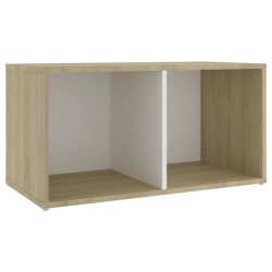 vidaXL Mueble para TV madera contrachapada blanco y roble 72x35x36,5cm