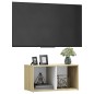 vidaXL Mueble para TV madera contrachapada blanco y roble 72x35x36,5cm vidaXL Mueble para TV madera contrachapada blanco y roble 72x35x36,5cm