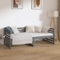 vidaXL Sofá cama madera maciza de pino gris 90x190 cm vidaXL Sofá cama madera maciza de pino gris 90x190 cm