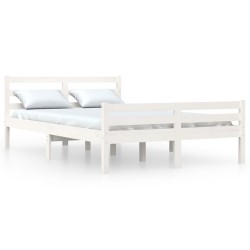 vidaXL Estructura de cama madera maciza blanco 150x200 cm