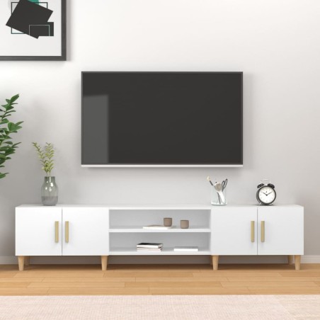 vidaXL Mueble para TV madera contrachapada blanco 180x31,5x40 cm