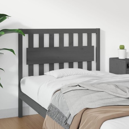 vidaXL Cabecero de cama madera maciza de pino gris 105,5x4x100 cm