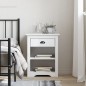vidaXL Mesita de noche BODO madera maciza de pino blanco 53x38,5x66 cm vidaXL Mesita de noche BODO madera maciza de pino blanco 53x38,5x66 cm