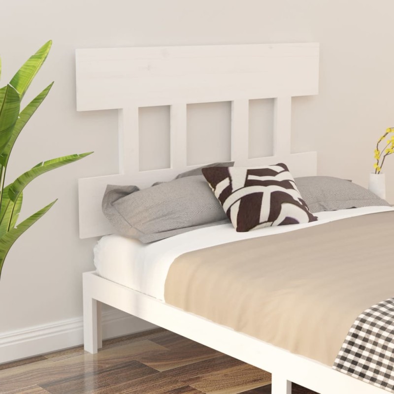 vidaXL Cabecero de cama madera maciza de pino blanco 78,5x3x81 cm vidaXL Cabecero de cama madera maciza de pino blanco 78,5x3x81 cm