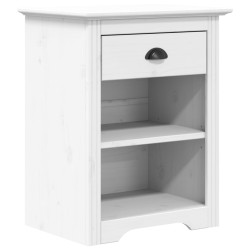 vidaXL Mesita de noche BODO madera maciza de pino blanco 53x38,5x66 cm