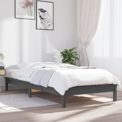 vidaXL Estructura de cama madera maciza de pino gris 100x200 cm