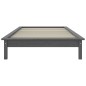 vidaXL Estructura de cama madera maciza de pino gris 100x200 cm