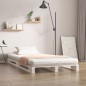 vidaXL Cama de palets madera maciza pino blanca pequeña 75x190 cm vidaXL Cama de palets madera maciza pino blanca pequeña 75x190 cm