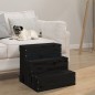 vidaXL Escalera para mascotas madera maciza pino negro 40x37,5x35 cm vidaXL Escalera para mascotas madera maciza pino negro 40x37,5x35 cm