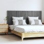 vidaXL Cabecero de cama de pared madera maciza pino gris 159,5x3x60 cm vidaXL Cabecero de cama de pared madera maciza pino gris 159,5x3x60 cm