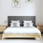 vidaXL Cabecero de cama de pared madera maciza pino gris 159,5x3x60 cm vidaXL Cabecero de cama de pared madera maciza pino gris 159,5x3x60 cm
