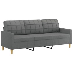 vidaXL Sofá de 3 plazas de tela gris oscuro 180 cm