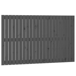 vidaXL Cabecero de cama de pared madera maciza pino gris 140x3x90 cm