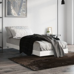 vidaXL Estructura de cama madera contrachapada blanco brillo 75x190 cm
