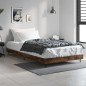 vidaXL Estructura de cama madera contrachapada roble humo 100x200 cm