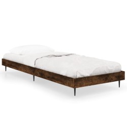 vidaXL Estructura de cama madera contrachapada roble humo 75x190 cm