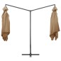 vidaXL Sombrilla doble con palo de acero gris taupe 250x250 cm vidaXL Sombrilla doble con palo de acero gris taupe 250x250 cm