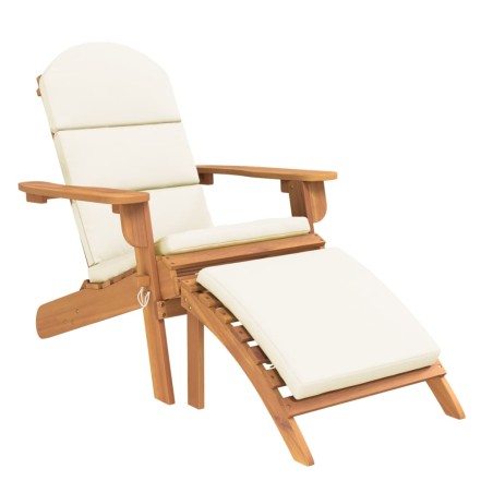 vidaXL Silla de jardín Adirondack con reposapiés madera maciza acacia