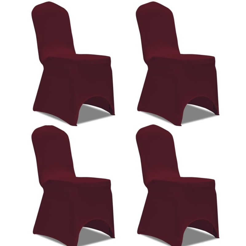vidaXL Funda para silla elástica 4 unidades burdeos vidaXL Funda para silla elástica 4 unidades burdeos