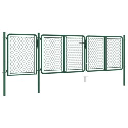 vidaXL Puerta de jardín de acero verde 75x395 cm
