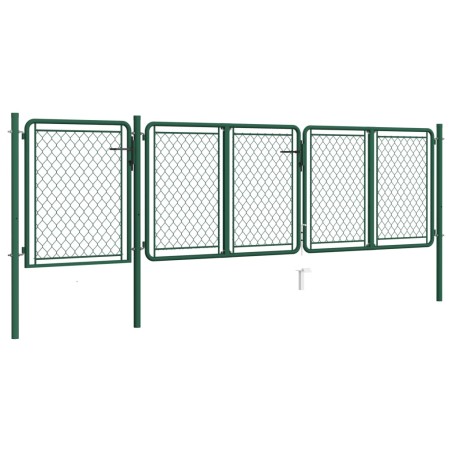 vidaXL Puerta de jardín de acero verde 75x395 cm