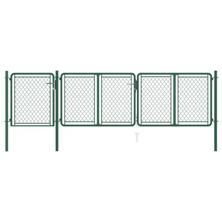 vidaXL Puerta de jardín de acero verde 75x395 cm
