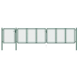 vidaXL Puerta para jardín acero 75x495 cm verde