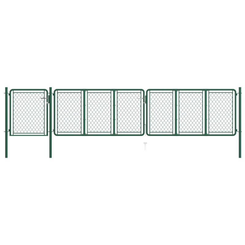 vidaXL Puerta para jardín acero 75x495 cm verde vidaXL Puerta para jardín acero 75x495 cm verde