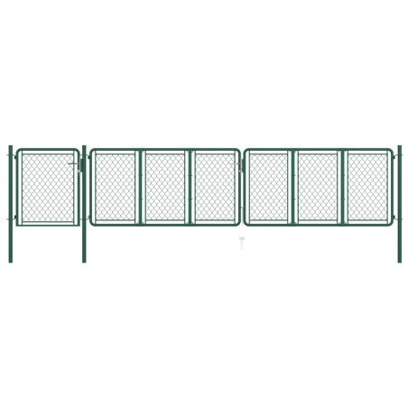 vidaXL Puerta para jardín acero 75x495 cm verde