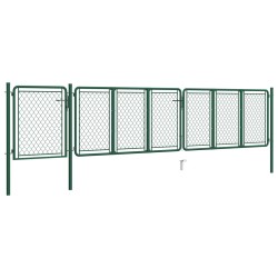 vidaXL Puerta para jardín acero 75x495 cm verde