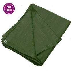 vidaXL Lona HDPE verde 90 g/m² 6x8 m